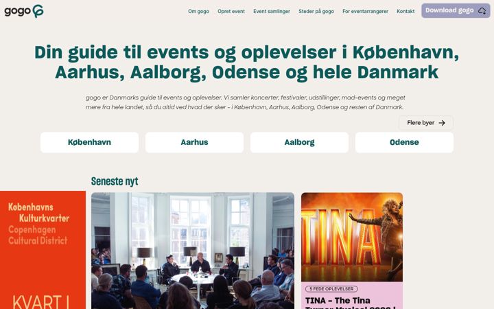 Screenshot of gogoevents.dk