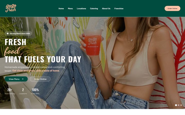Screenshot of gogofreshfood.com