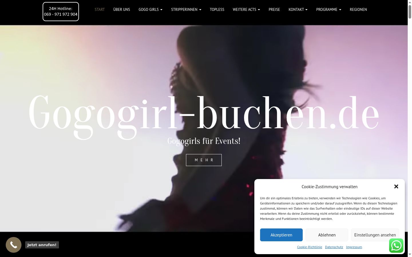 Screenshot del banner di consenso mostrato prima di qualsiasi interazione