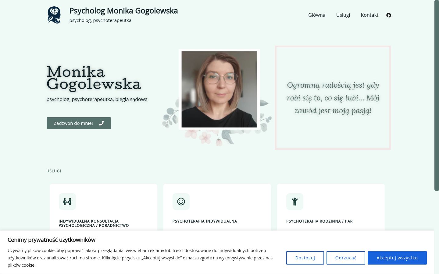 Zrzut ekranu banera zgody wyświetlanego przed jakąkolwiek interakcją