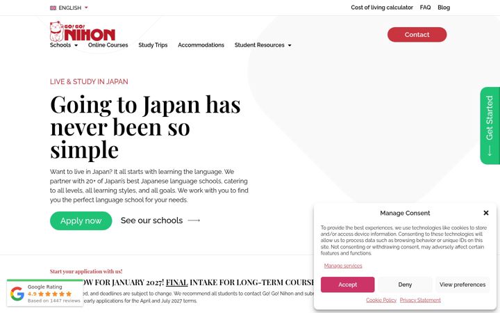 Screenshot of gogonihon.com