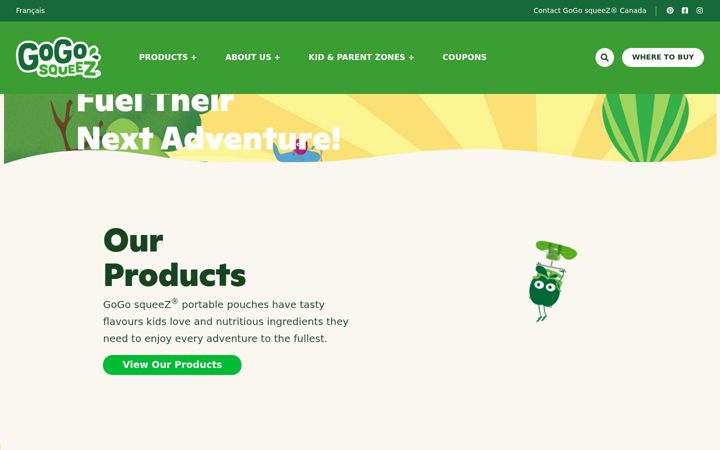 Screenshot of gogosqueez.ca