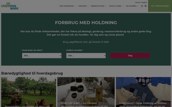 Screenshot of gogreendanmark.dk