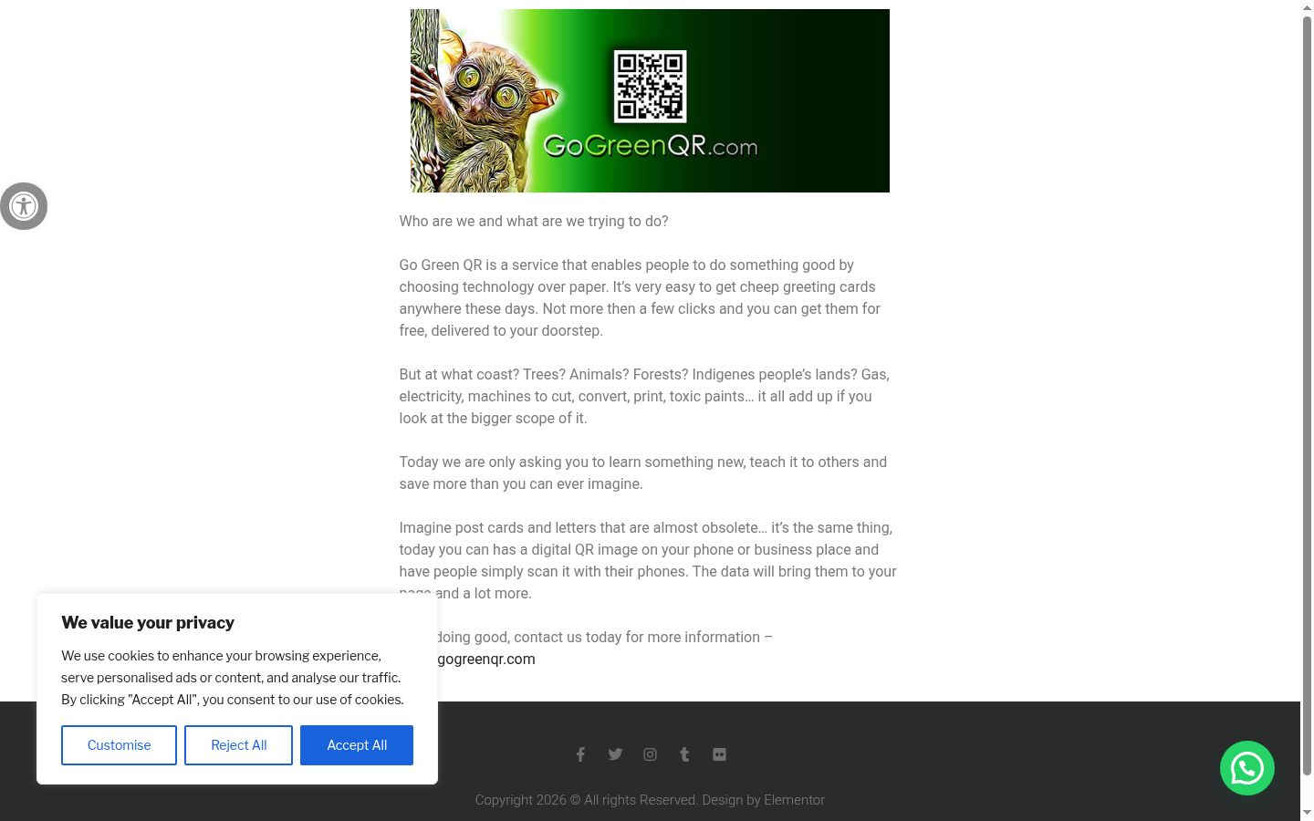 Screenshot van de toestemmingsbanner zoals getoond vóór enige interactie