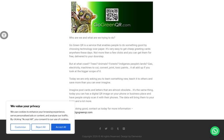 Screenshot of gogreenqr.com