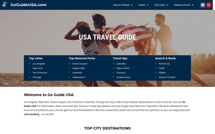 Screenshot of goguideusa.com