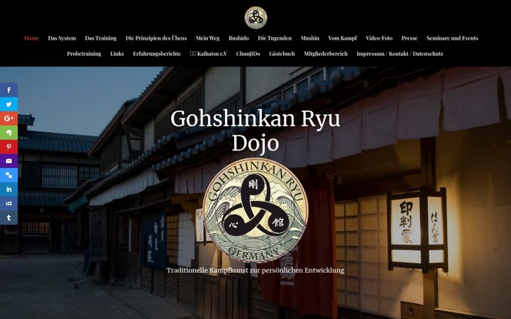 Screenshot of gohshinkan-ryu.de