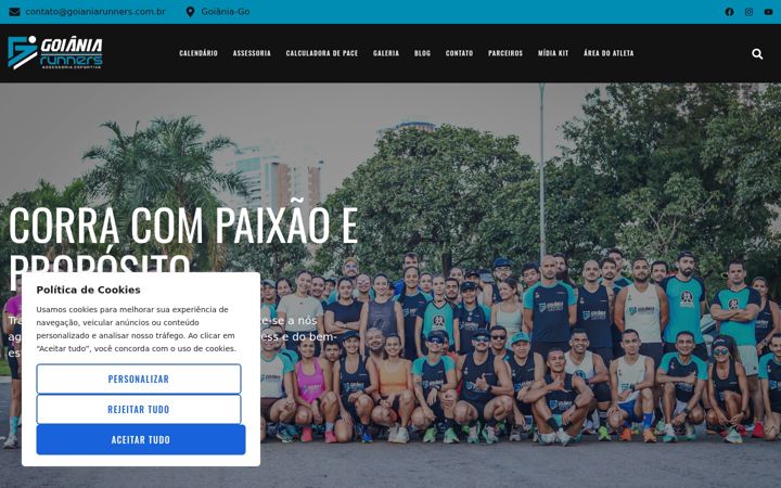 Screenshot of goianiarunners.com.br