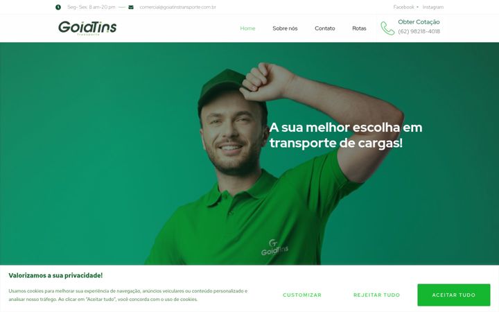 Screenshot of goiatinstransporte.com.br