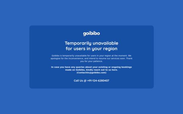 Screenshot of goibibo.com