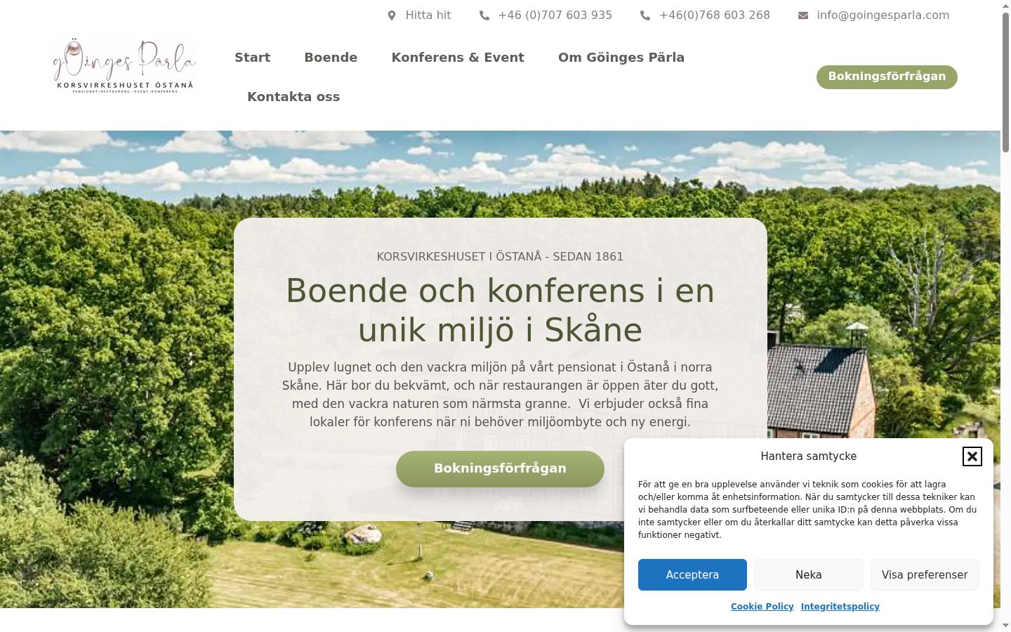 Screenshot del banner di consenso mostrato prima di qualsiasi interazione