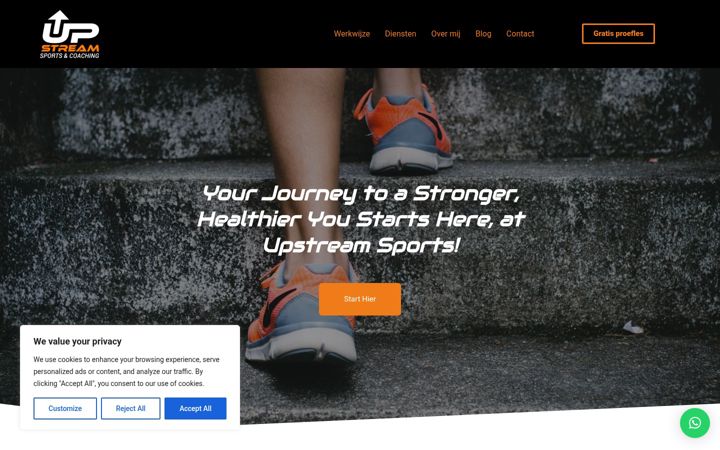 Screenshot of goingupstream.nl
