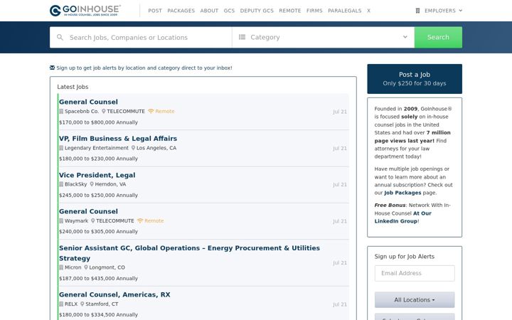 Screenshot of goinhouse.com