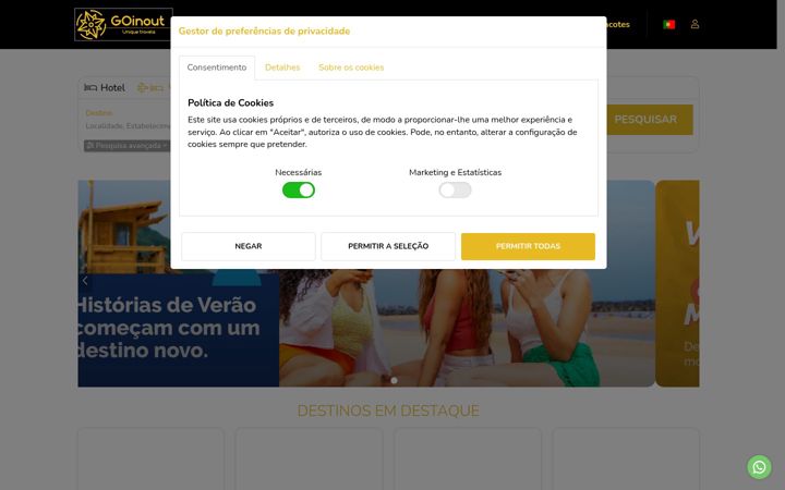Screenshot of goinouttravels.com