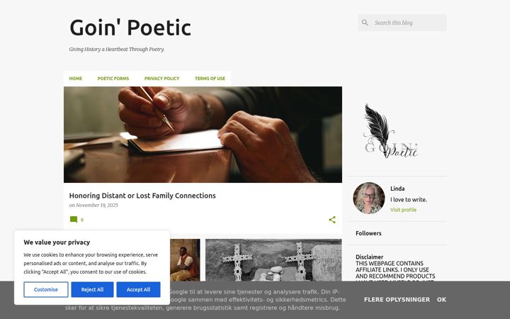 Screenshot of goinpoetic.com