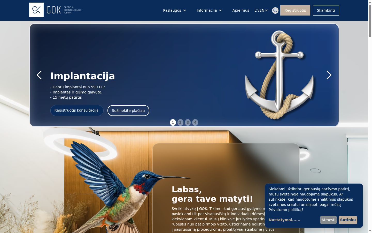 Screenshot of the consent banner shown before any interaction