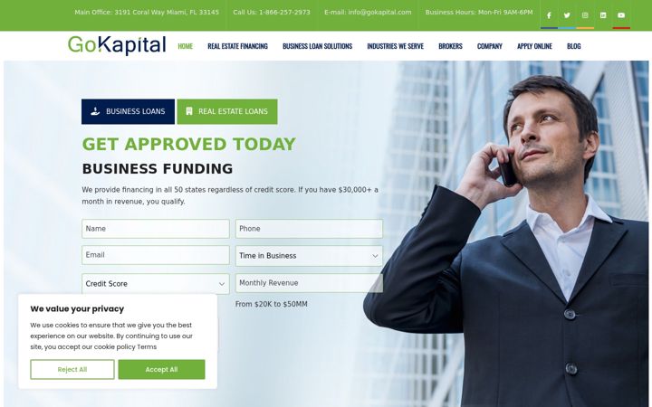 Screenshot of gokapital.com