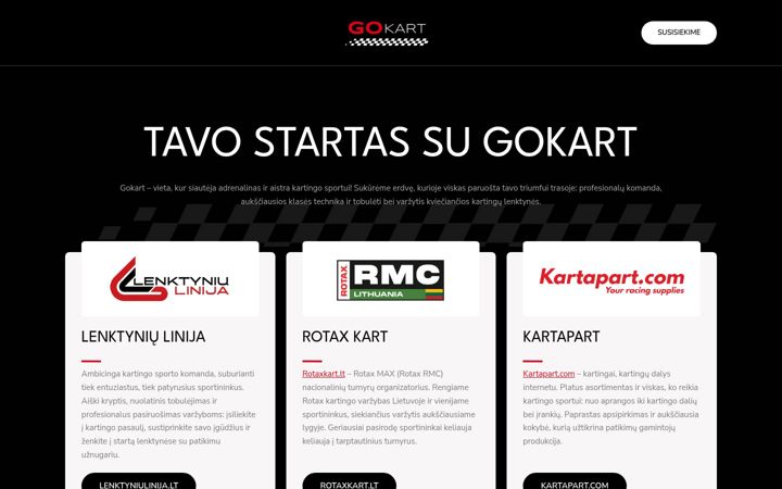 Screenshot von gokart.lt