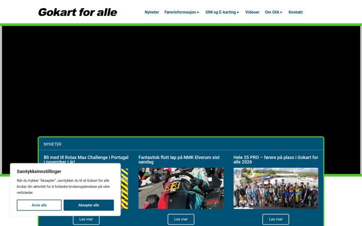 Screenshot of gokartforalle.no