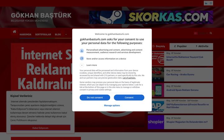 Screenshot of gokhanbasturk.com