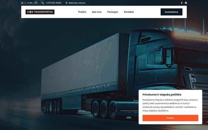 Screenshot of goktransportas.lt