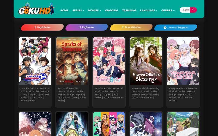 Screenshot of gokuhd.com