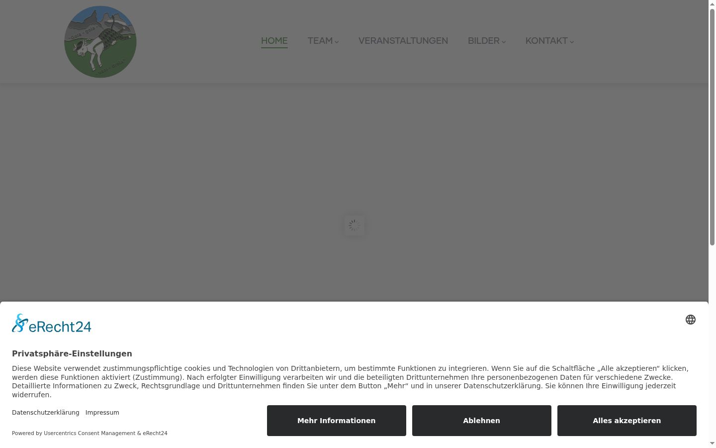 Captura de pantalla del banner de consentimiento mostrado antes de cualquier interacción