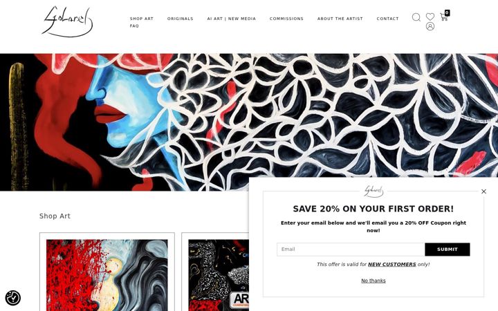 Screenshot of golarehartgallery.com