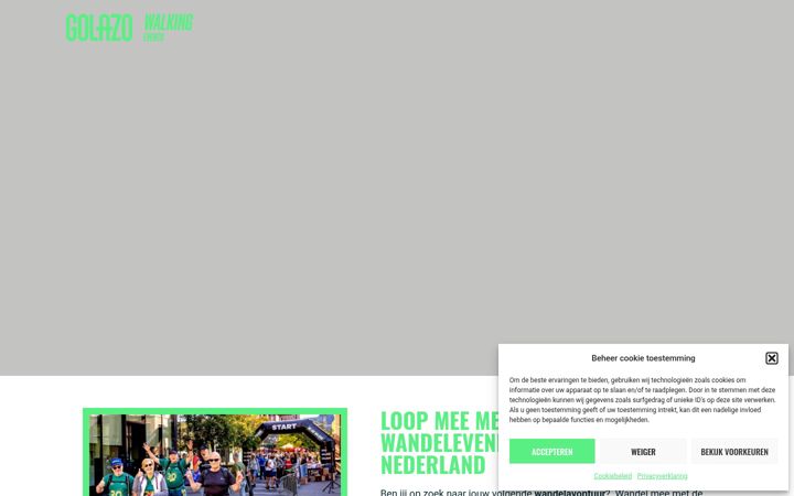 Screenshot of golazowalkingevents.nl