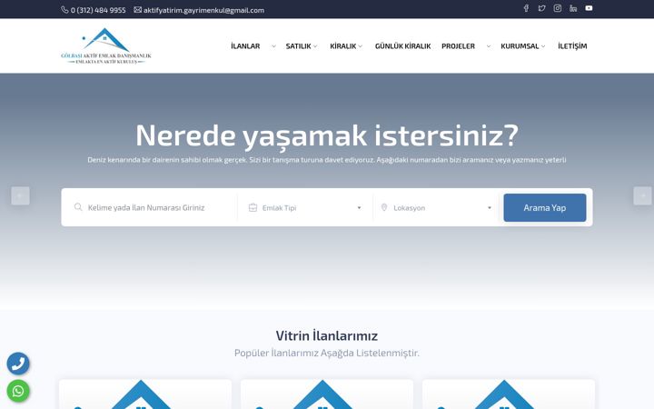 Screenshot of golbasiaktifemlak.com