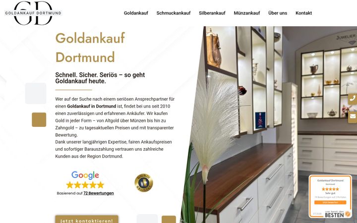 Posnetek zaslona gold-dortmund.de