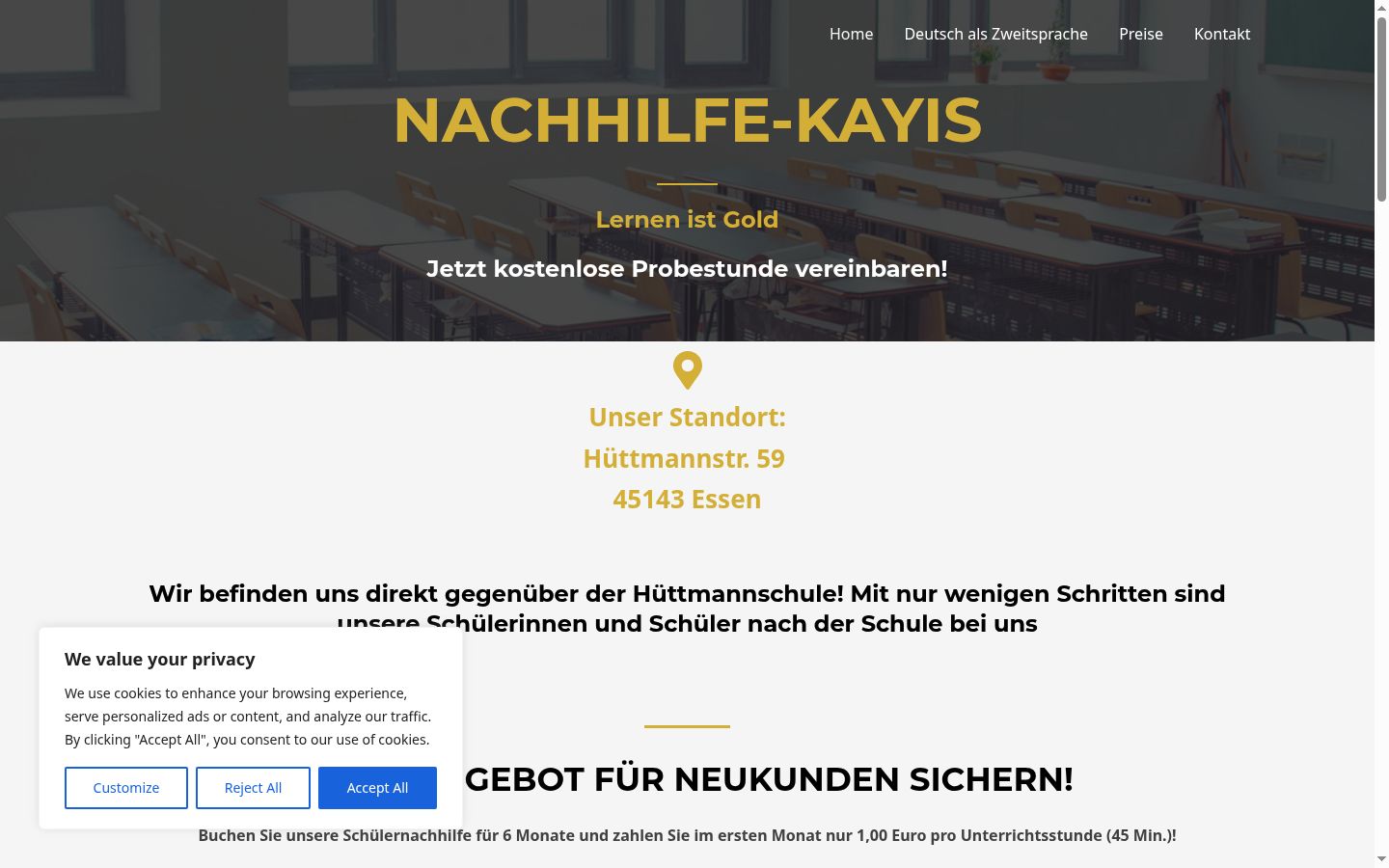Screenshot tal-banner tal-kunsens muri qabel kwalunkwe interazzjoni