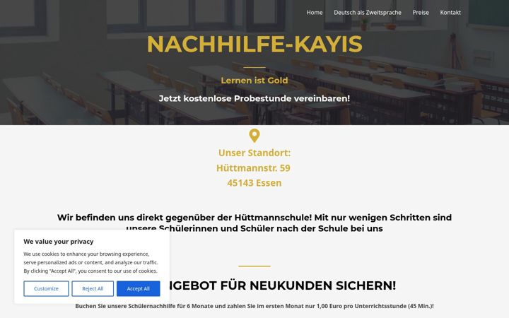 Screenshot of gold-nachhilfe.de