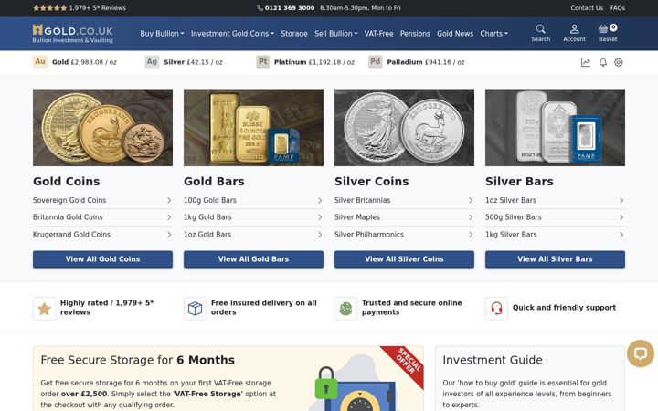 Screenshot of gold.co.uk