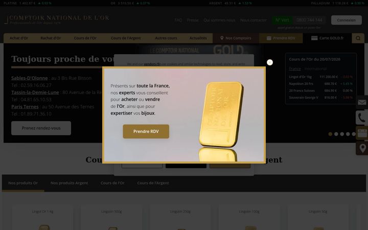Screenshot of gold.fr