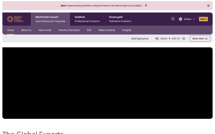 Screenshot van gold.org
