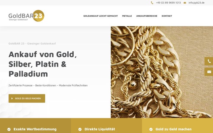 Screenshot of gold23.de