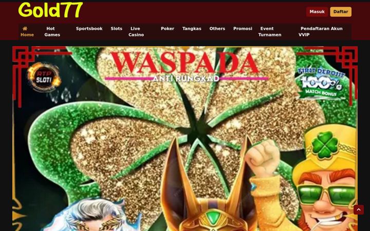 Screenshot of gold77slot.com