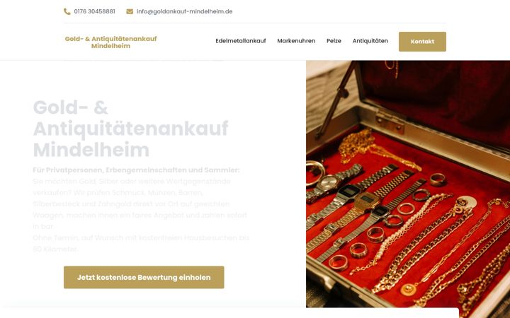 Screenshot of goldankauf-mindelheim.de