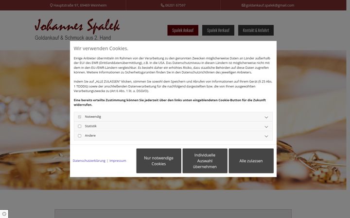 Screenshot of goldankauf-spalek.de