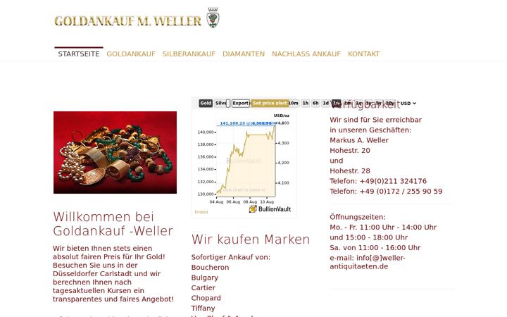 Screenshot of goldankauf-weller.com