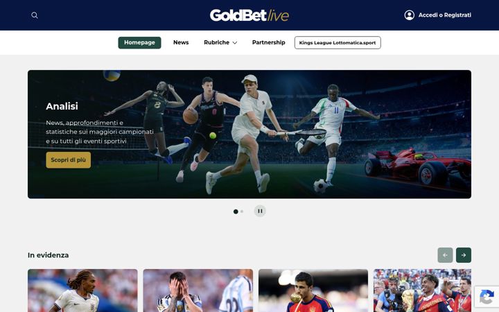 Screenshot of goldbetlive.it