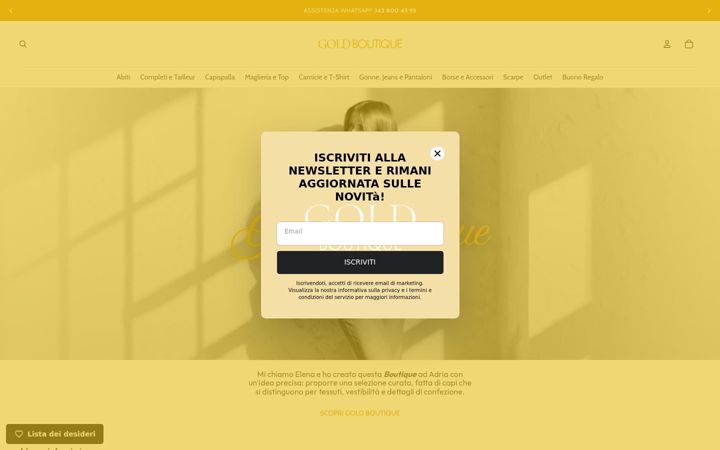 Screenshot of goldboutiqueadria.it
