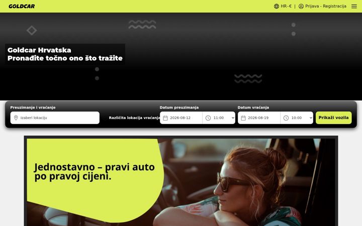 Screenshot of goldcar.hr