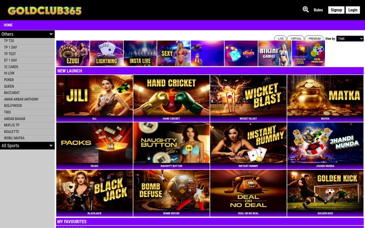 Screenshot of goldclub365.com