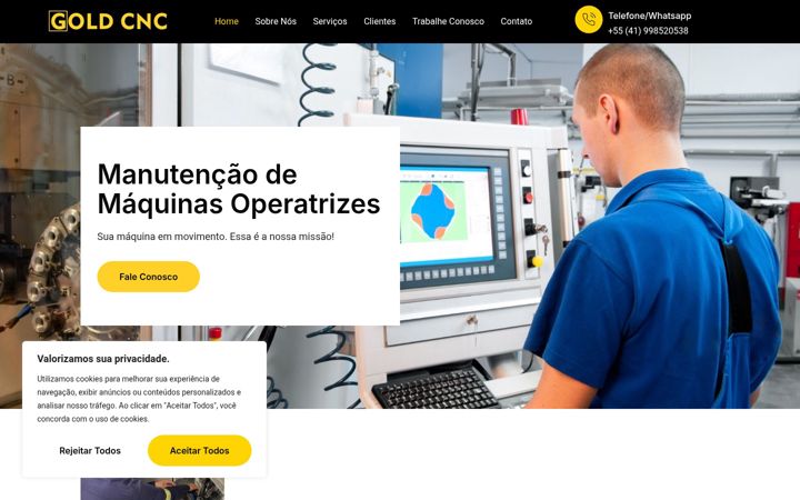 Screenshot of goldcnc.com.br