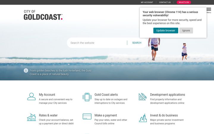 Screenshot of goldcoast.qld.gov.au