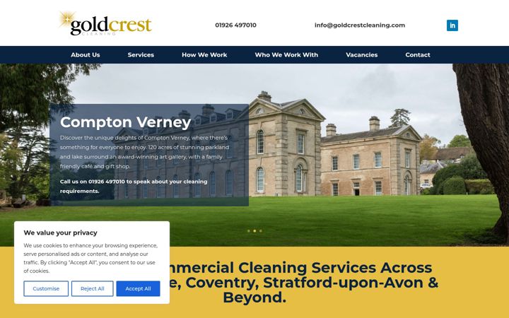 Screenshot of goldcrestcleaning.com