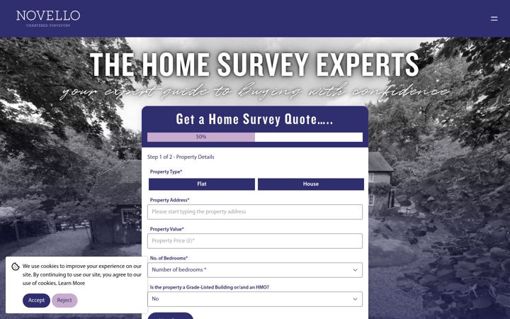 Screenshot of goldcrestsurveyors.com