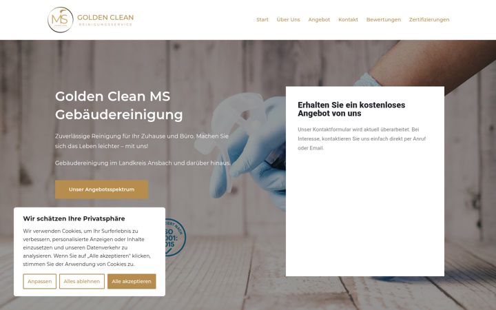 Screenshot of golden-clean-ms.de
